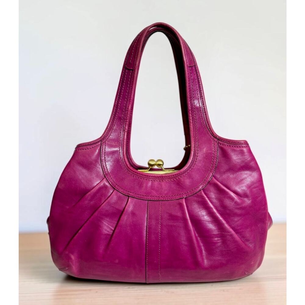 Y2K Coach 12248 Ergo Leather Pleated Framed Satchel Bag & Wristlet - Picture 3 of 14